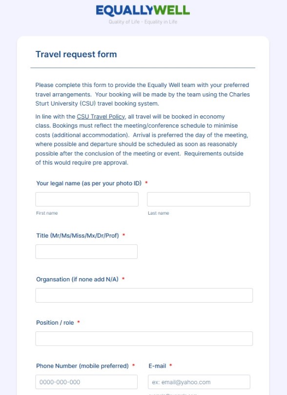 Travel Request form image